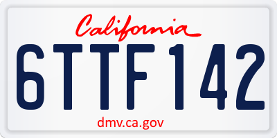CA license plate 6TTF142