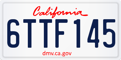 CA license plate 6TTF145