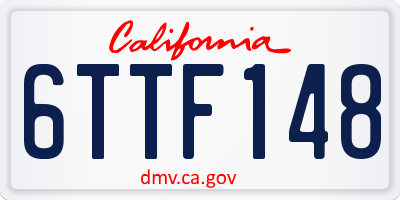 CA license plate 6TTF148