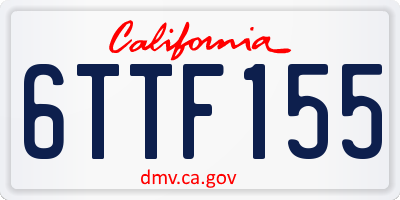 CA license plate 6TTF155