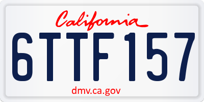 CA license plate 6TTF157