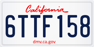 CA license plate 6TTF158