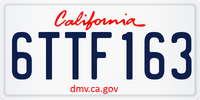 CA license plate 6TTF163