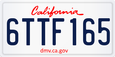 CA license plate 6TTF165