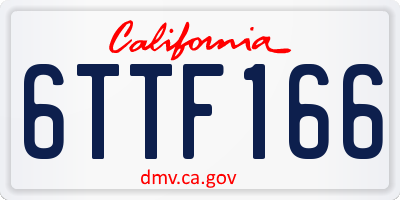 CA license plate 6TTF166