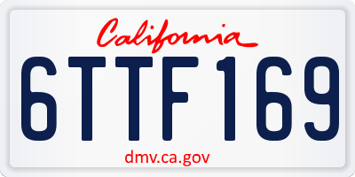 CA license plate 6TTF169