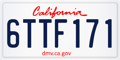 CA license plate 6TTF171