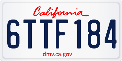 CA license plate 6TTF184