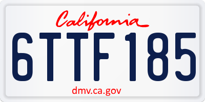 CA license plate 6TTF185