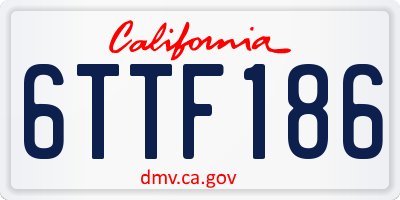CA license plate 6TTF186