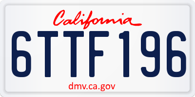 CA license plate 6TTF196