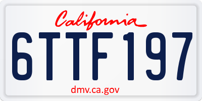 CA license plate 6TTF197