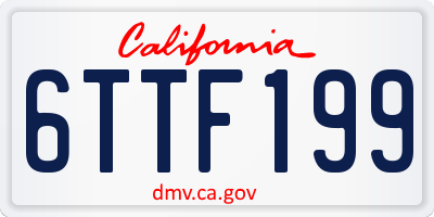 CA license plate 6TTF199