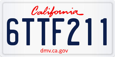 CA license plate 6TTF211