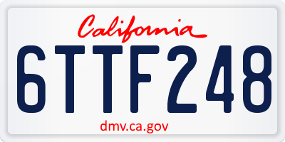 CA license plate 6TTF248