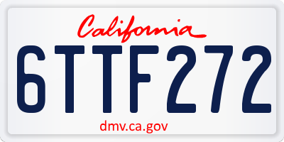CA license plate 6TTF272
