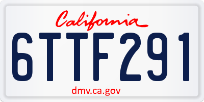 CA license plate 6TTF291