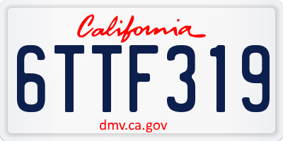 CA license plate 6TTF319