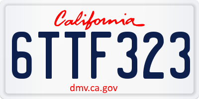 CA license plate 6TTF323