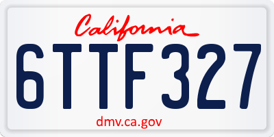 CA license plate 6TTF327
