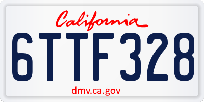 CA license plate 6TTF328