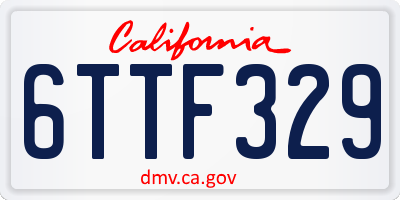 CA license plate 6TTF329