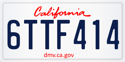 CA license plate 6TTF414