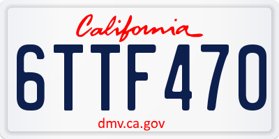 CA license plate 6TTF470