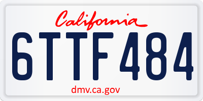 CA license plate 6TTF484