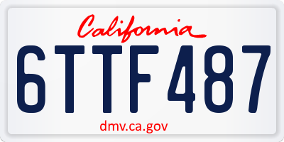 CA license plate 6TTF487