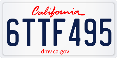 CA license plate 6TTF495