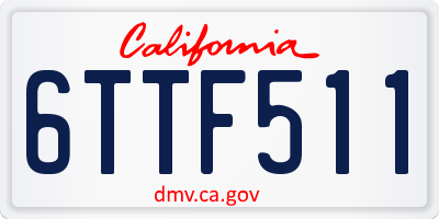CA license plate 6TTF511