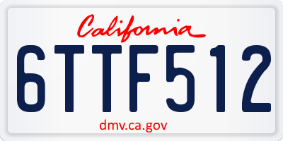 CA license plate 6TTF512