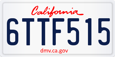 CA license plate 6TTF515