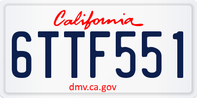 CA license plate 6TTF551
