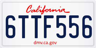 CA license plate 6TTF556