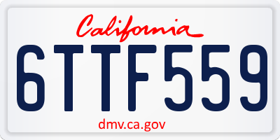 CA license plate 6TTF559