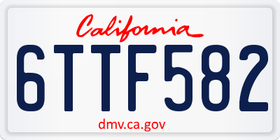 CA license plate 6TTF582