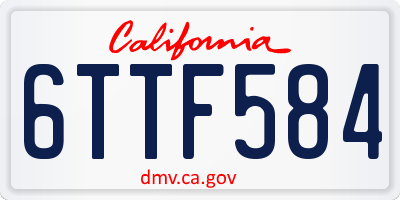 CA license plate 6TTF584