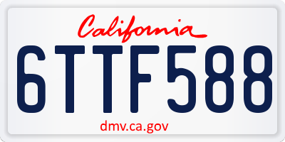 CA license plate 6TTF588