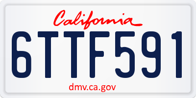 CA license plate 6TTF591