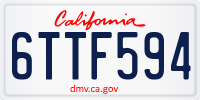 CA license plate 6TTF594