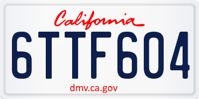CA license plate 6TTF604