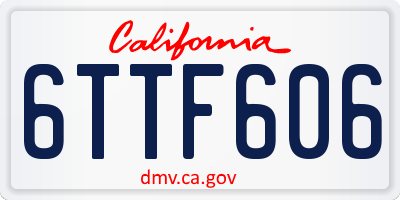 CA license plate 6TTF606