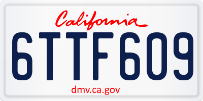 CA license plate 6TTF609