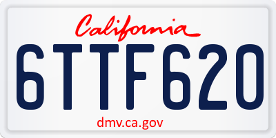 CA license plate 6TTF620