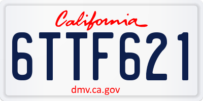 CA license plate 6TTF621