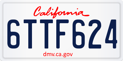 CA license plate 6TTF624