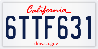 CA license plate 6TTF631