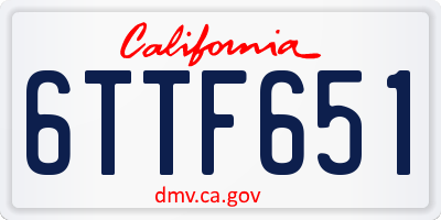 CA license plate 6TTF651